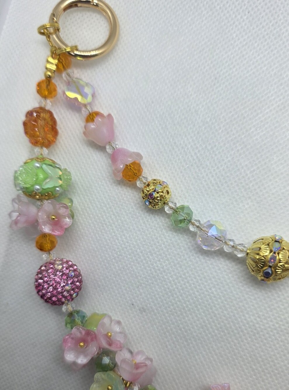 Pink Butterfly Beads Crystal Bag Charm - Picture 3 of 6